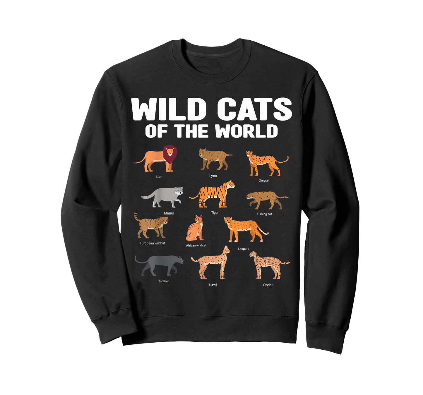 wild cats of the world lion tiger T-Shirt