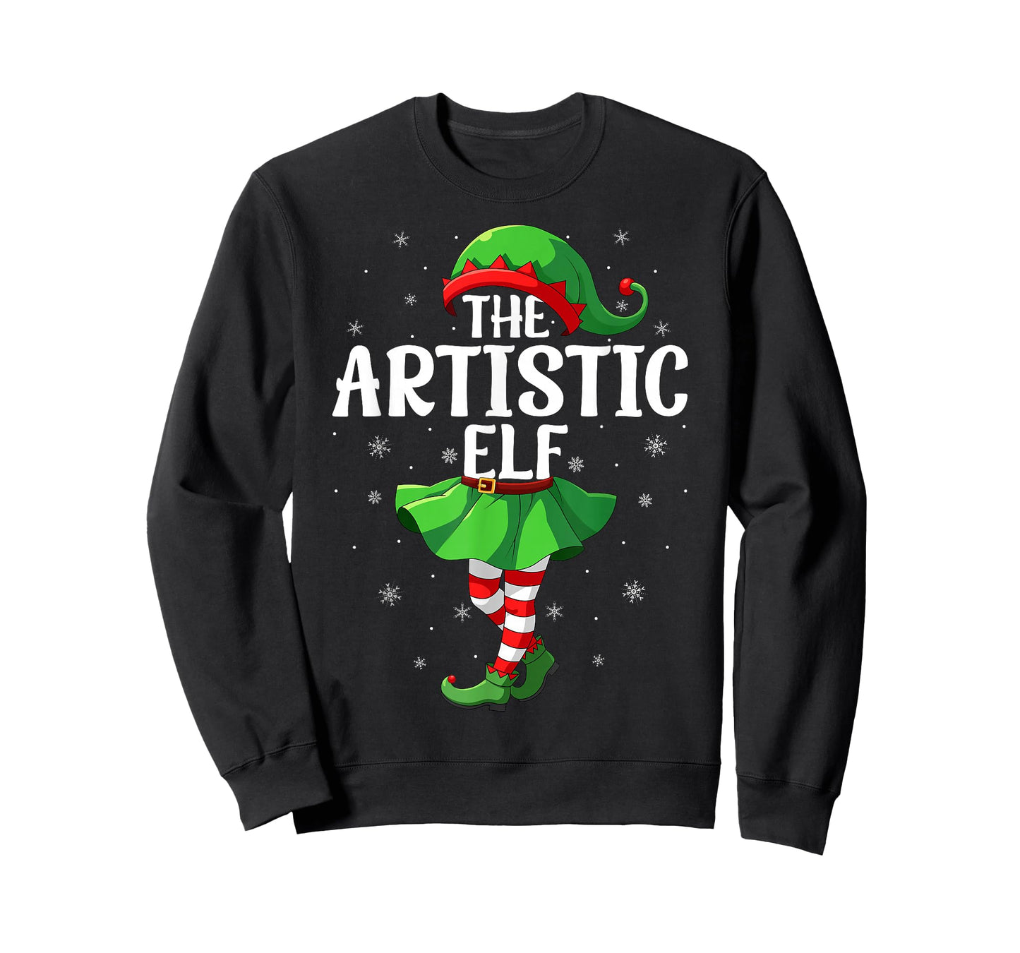 Artistic Elf Christmas Girls Women Elf Squad Xmas Family T-Shirt