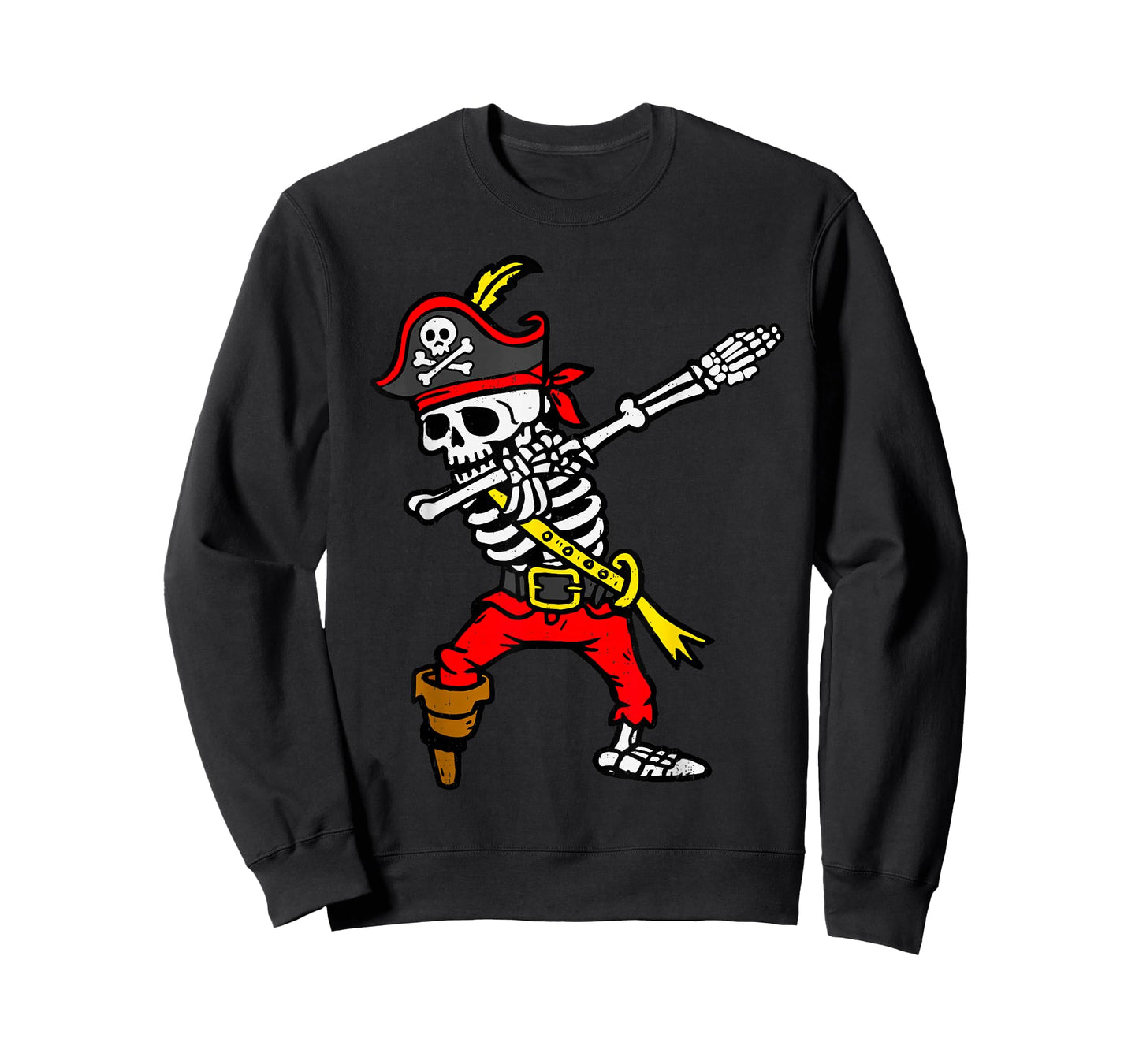 Dabbing Skeleton Pirate Halloween Dab Costume Boys Teen Kids T-Shirt