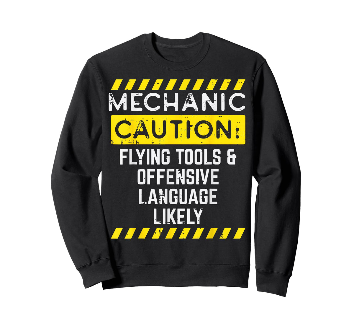 Mechanic Caution Flying Tools Funny Car Auto Garage Men T-Shirt