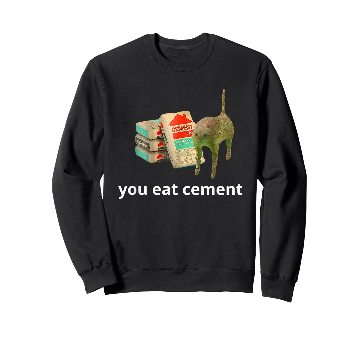 I Eat Cement Cursed Cat Funny Oddly Specific Dank Meme T-Shirt