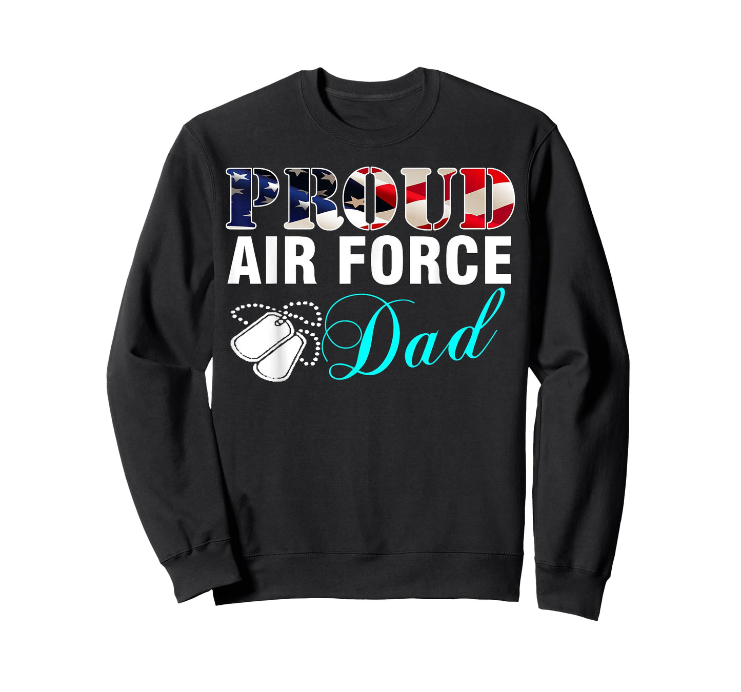 Vintage Proud Air Force Dad With American Flag Gift Veteran Women Kids Men T-Shirt