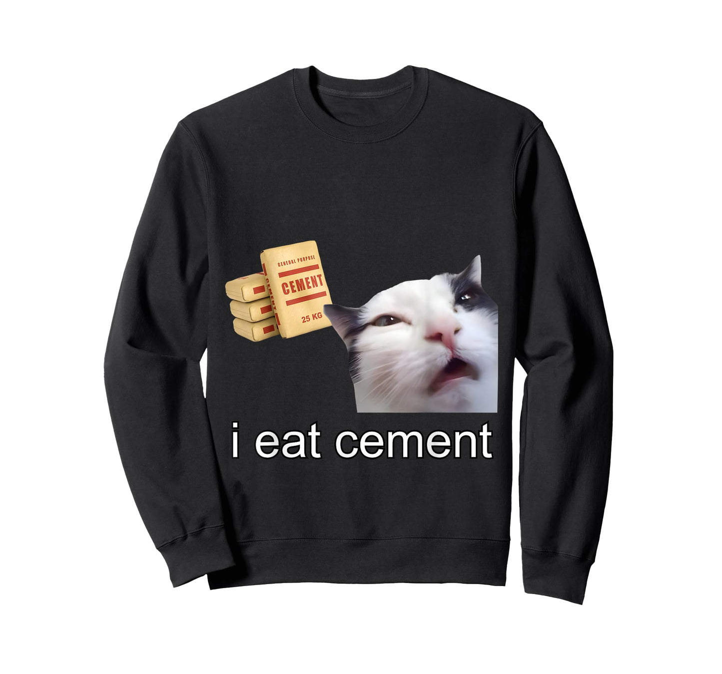 I Eat Cement Cursed Cat Funny Oddly Specific Meme T-Shirt