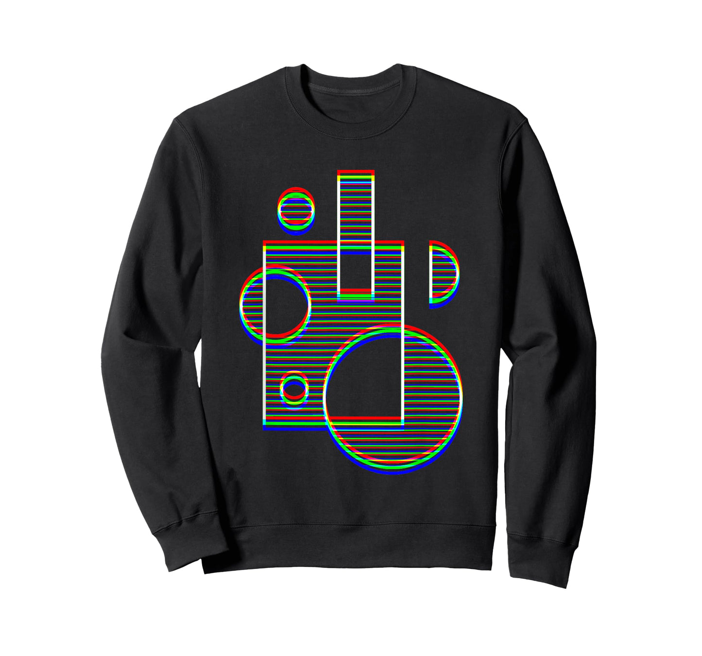 Trippy Geometric Shapes Optical Illusion EDM Abstract Art T-Shirt