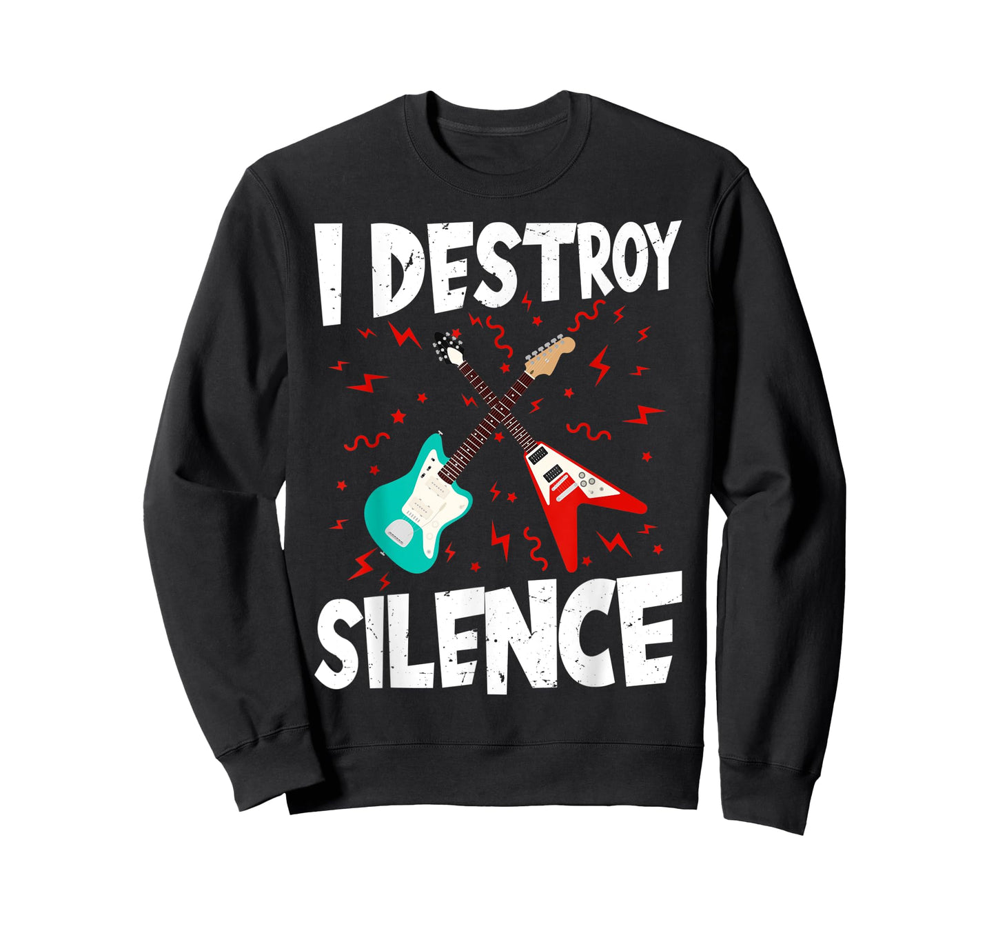 I Destroy Silence Guitar E-Guitar Rock Musician T-Shirt