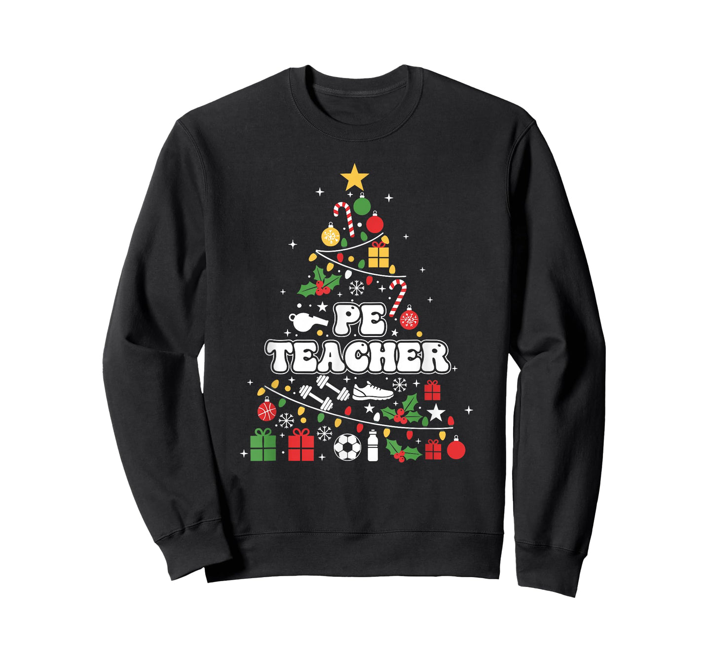 PE Physical Education Teacher Christmas Tree Womens Mens T-Shirt