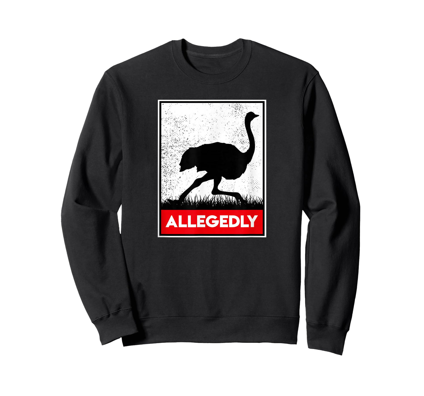 Allegedly Ostrich Co. Allegedly Ostrich Funny Flightless Bird Unisex-Adults Black T-Shirt