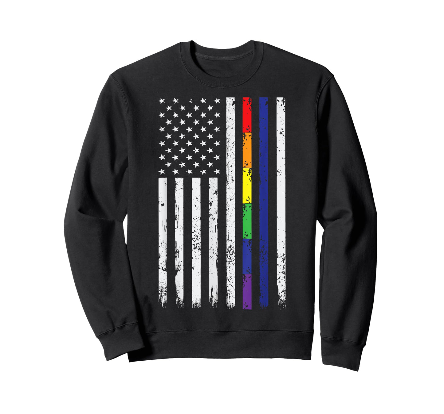 Police Support LGBT Gay Pride Thin Blue Line Rainbow Flag T-Shirt