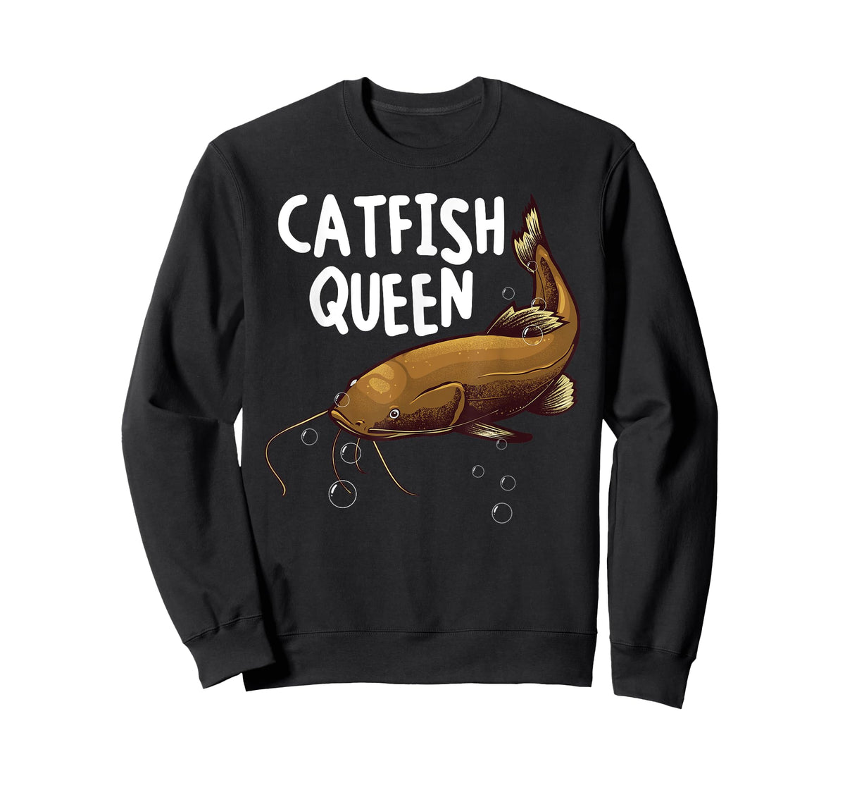 Funny Catfishing Art Women Mom Catfish Queen Fishing Hunters T-Shirt