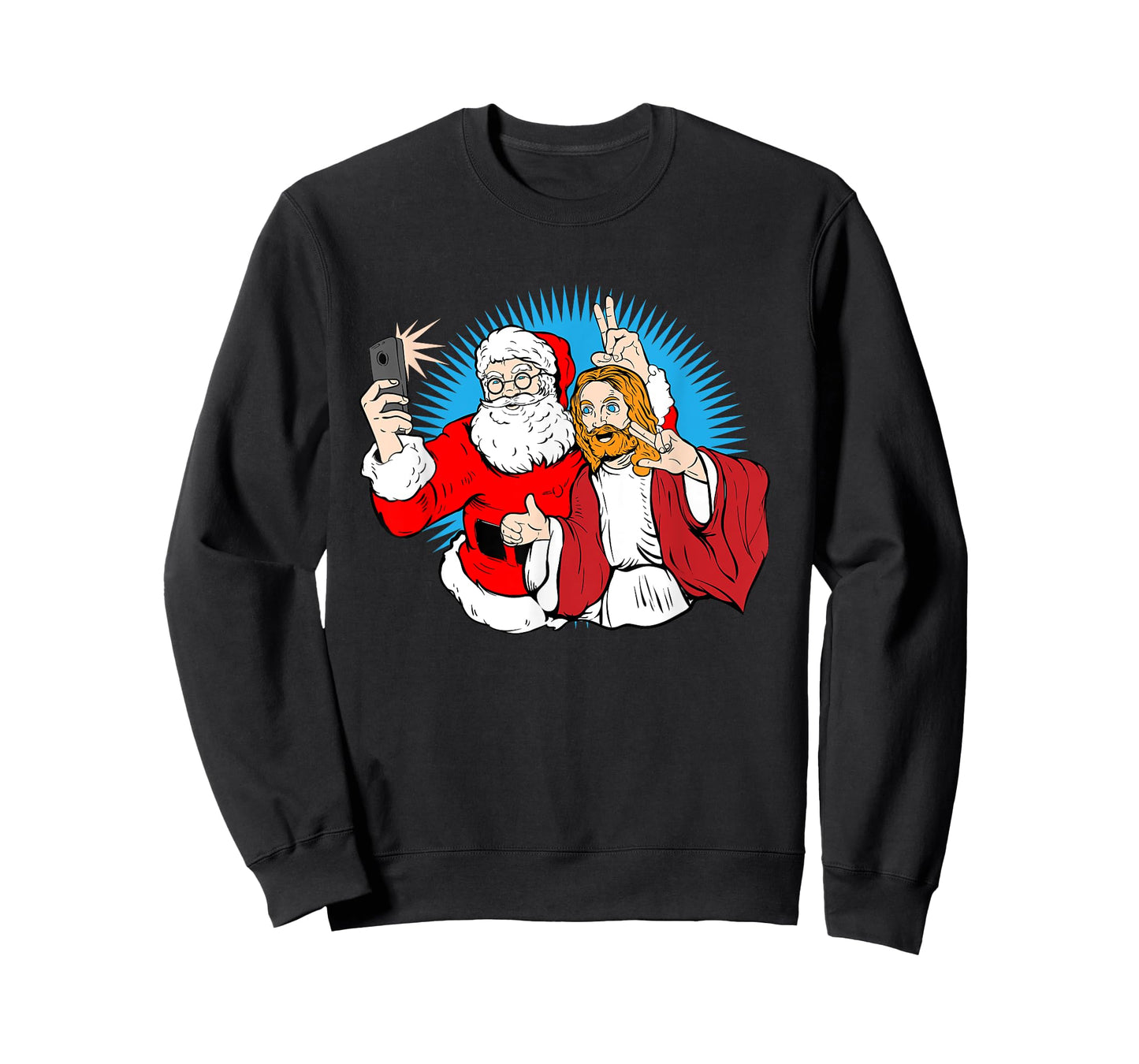 Christmas Shirt - Jesus Christ and Santa Selfie Shirt