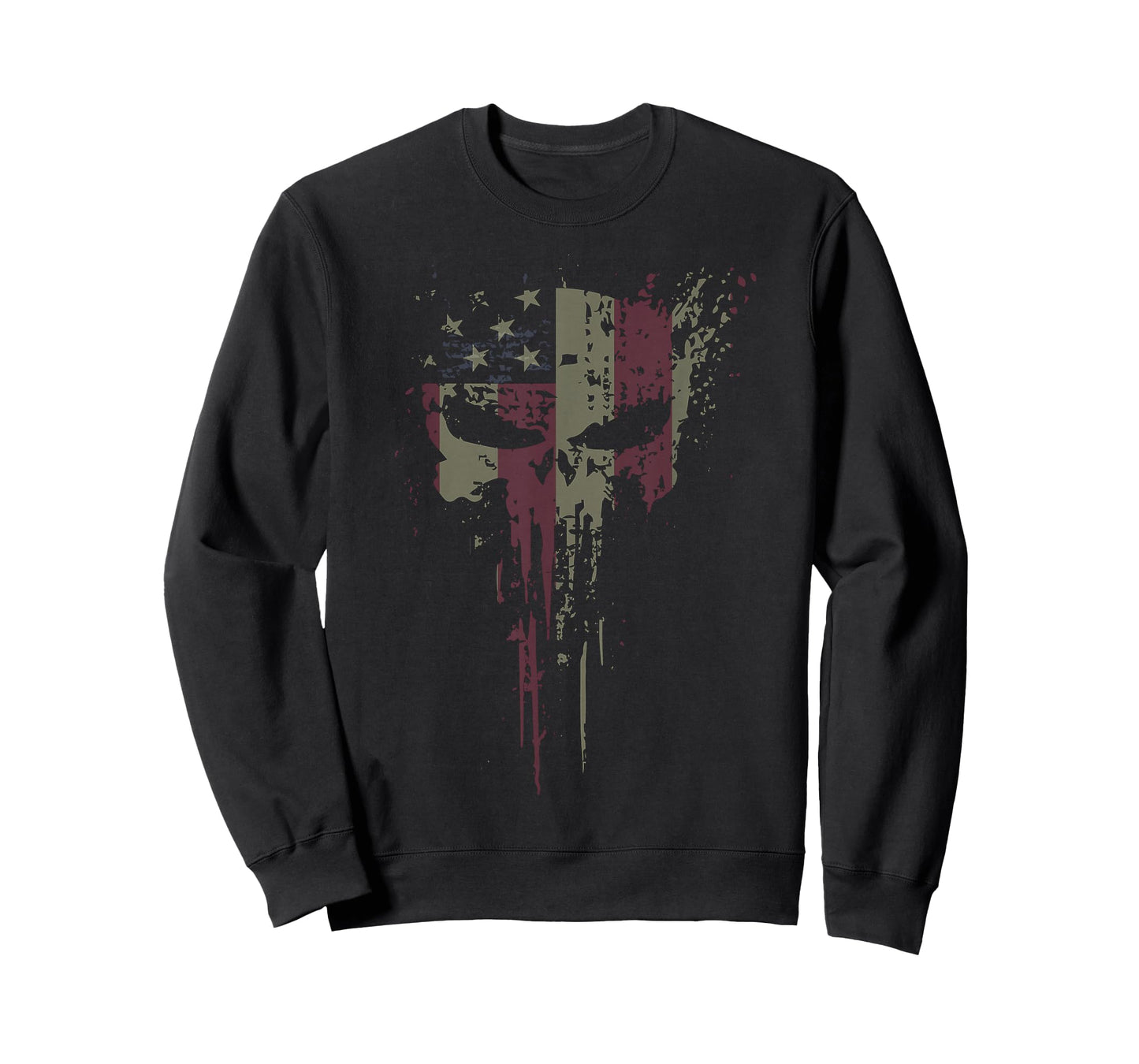 American Skull Flag Ghost Reaper Patriotic T-Shirt