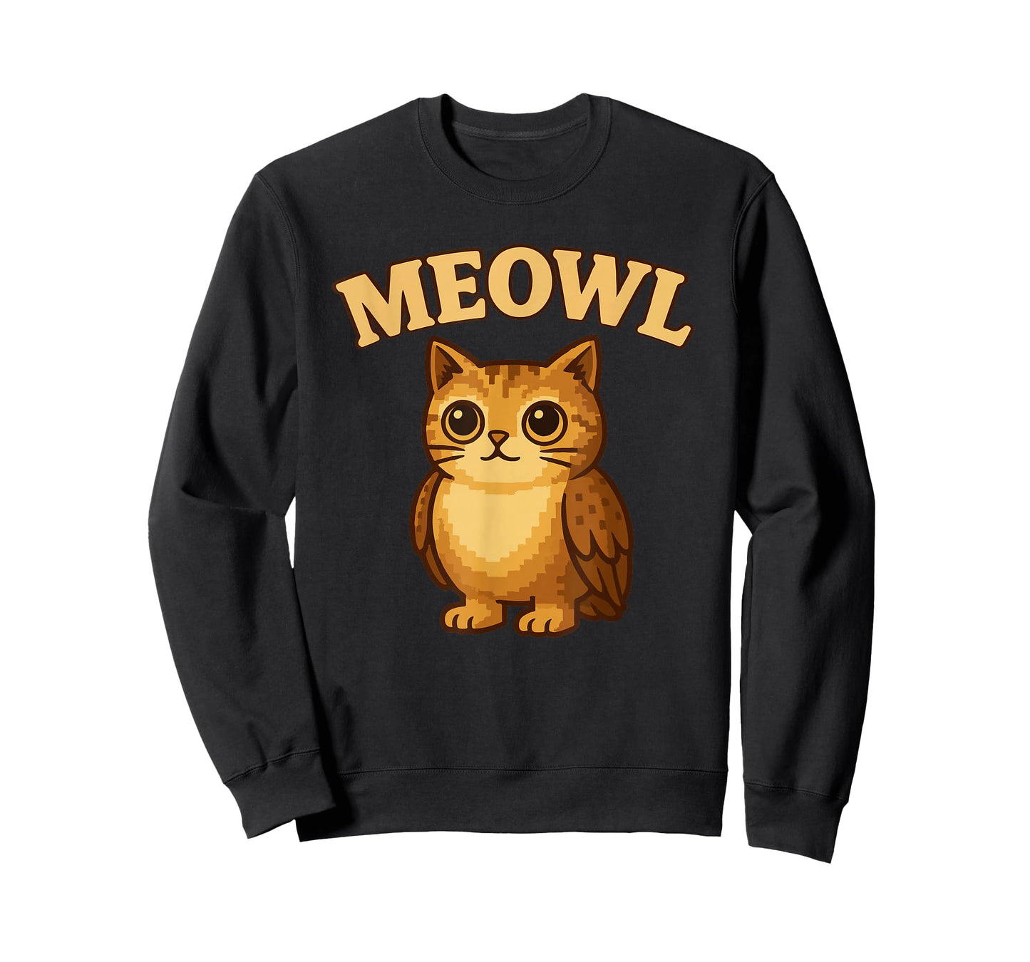 Meowl - Funny Meow Cat Owl Brainrot Meme Teen Kids Gaming T-Shirt