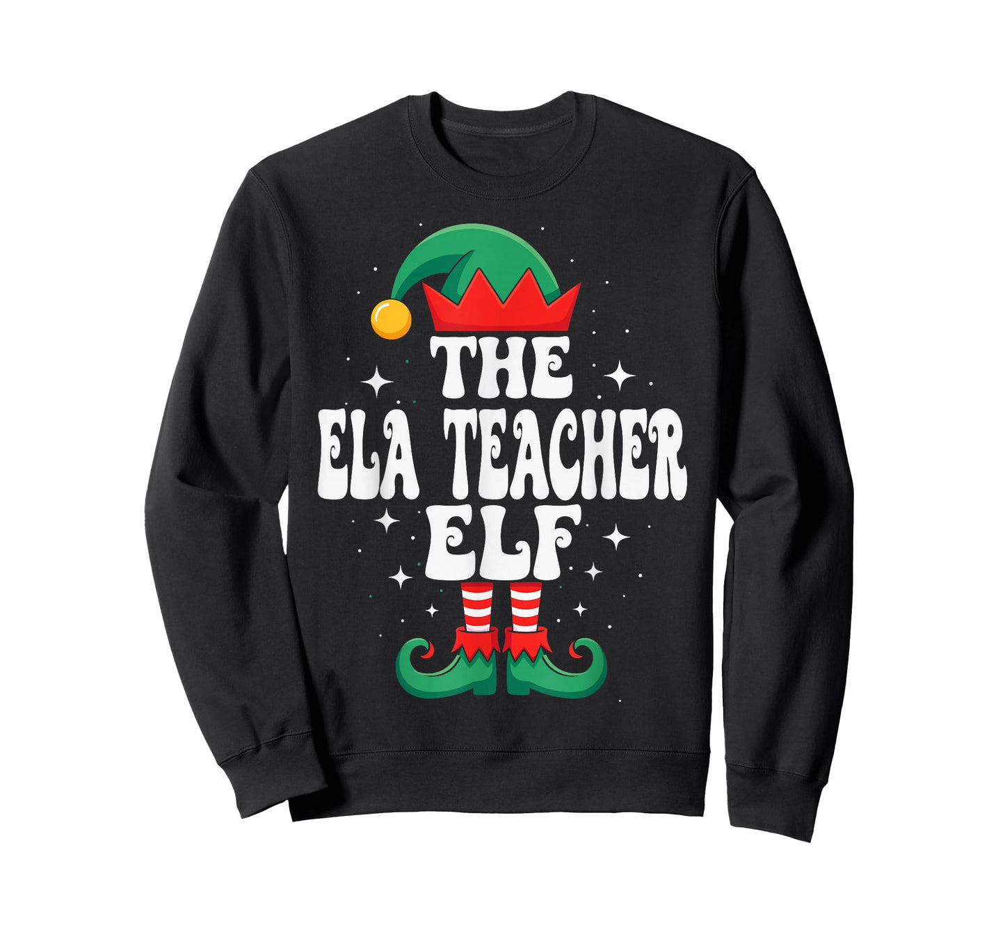 The ELA Teacher Elf Funny Christmas Matching Family Group T-Shirt