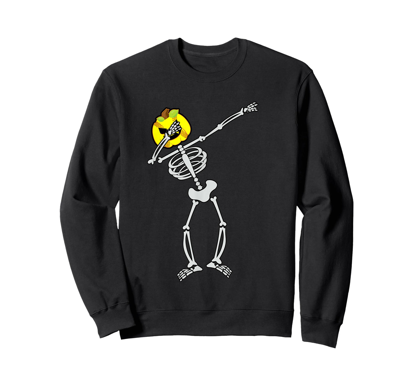 Softball Halloween Skeleton Dabbing Pumpkin T-Shirt