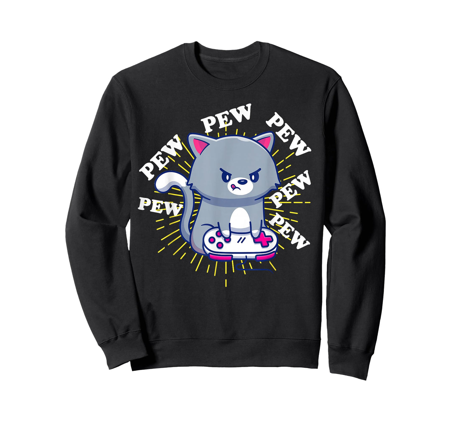 Pew Pew Cute Cat Gamer Headset Cat Gaming T-Shirt