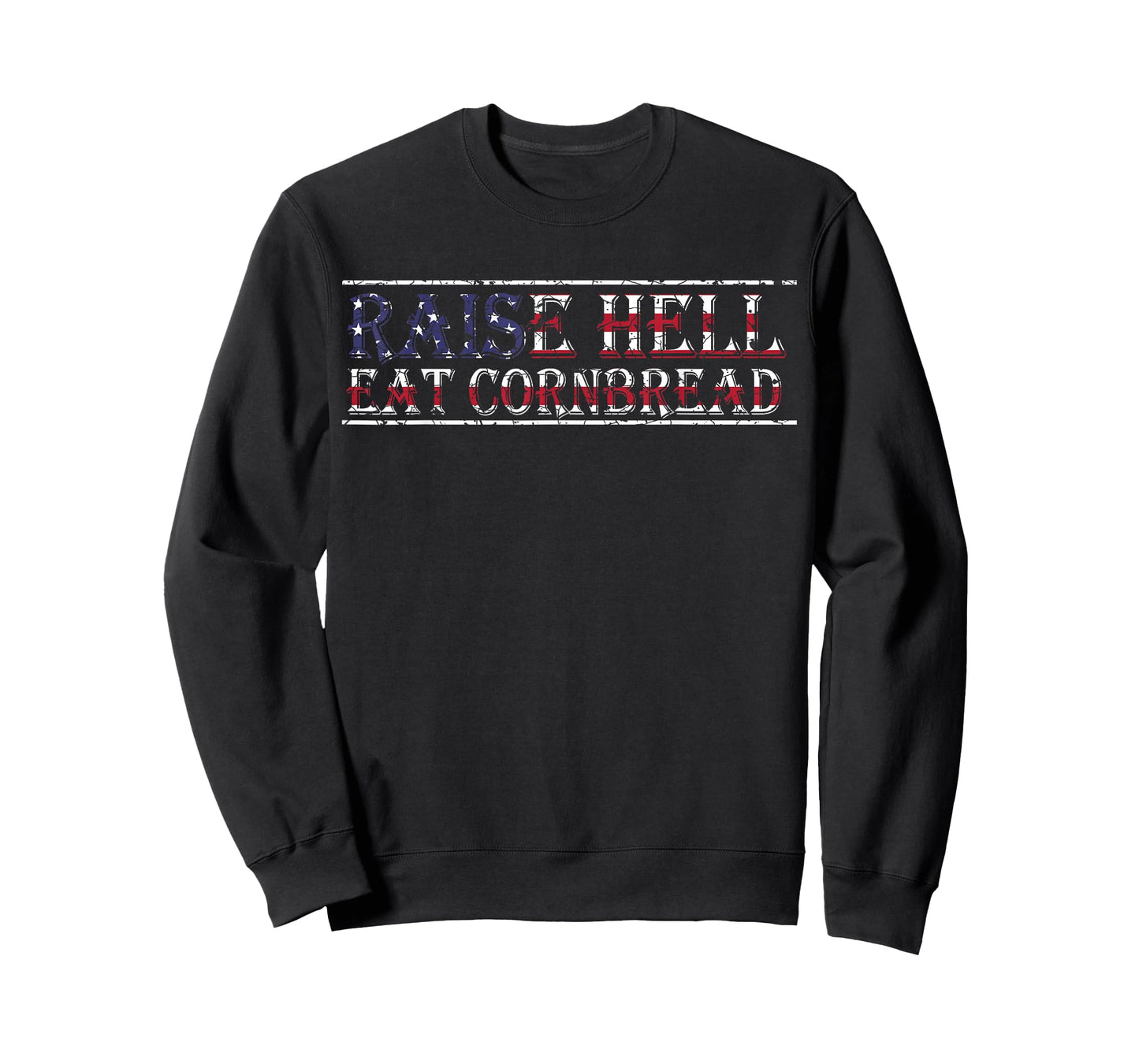 Raise Hell Eat Cornbread Redneck Country July 4 USA Flag T-Shirt