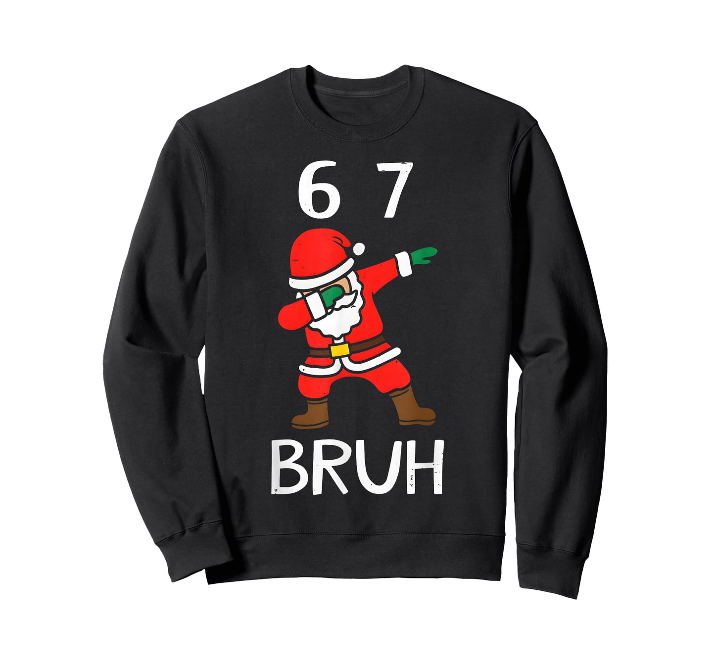 67 Meme 6 7 Funny Christmas Dabbing Santa Six Seven Bruh T-Shirt