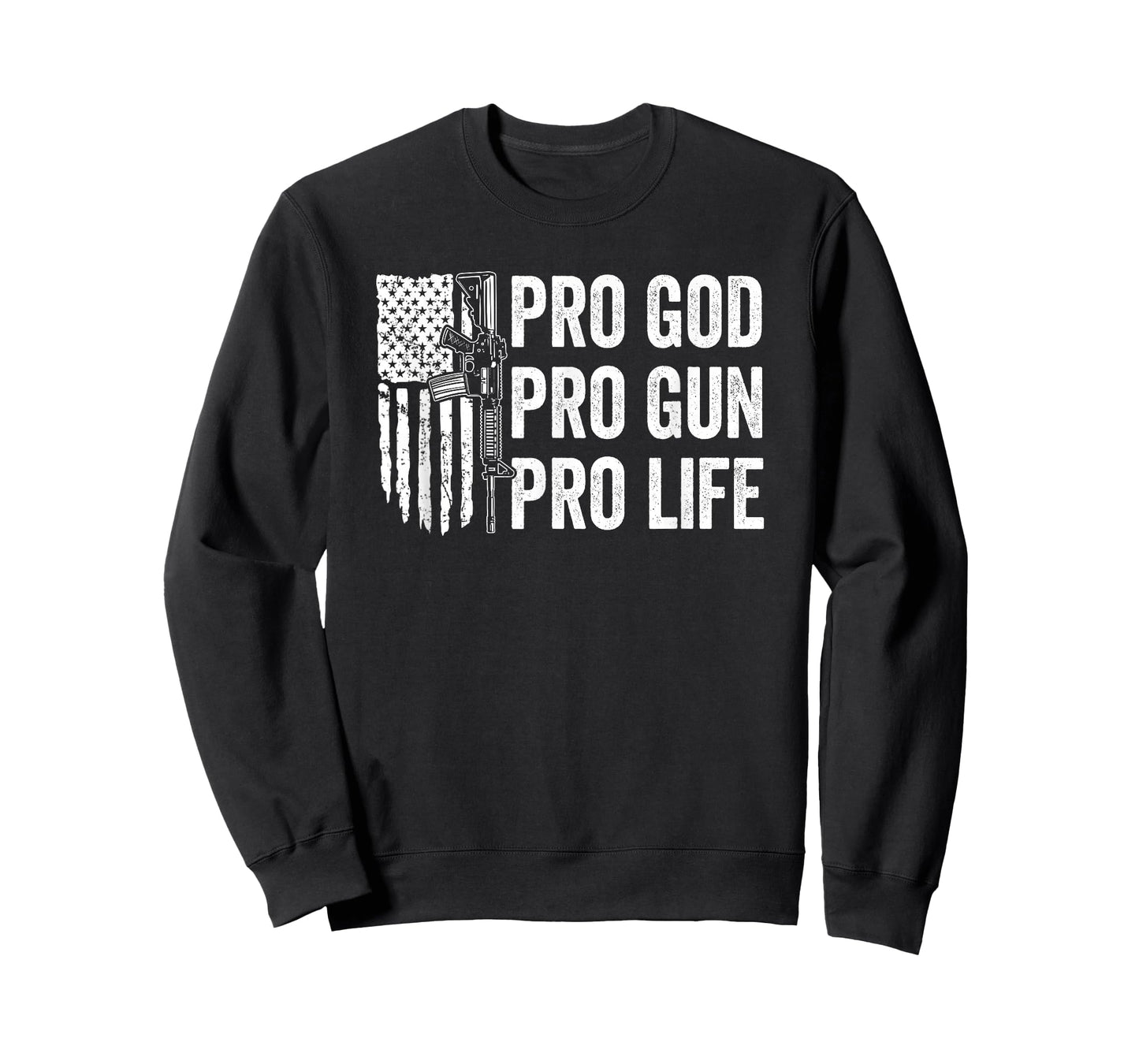 Pro God Pro Gun Pro Life - USA Christian Guns Owner Flag T-Shirt