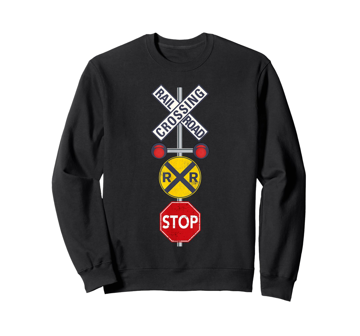 Railway Railroad Crossing Sign Train Worker Engineer Railfan T-Shirt