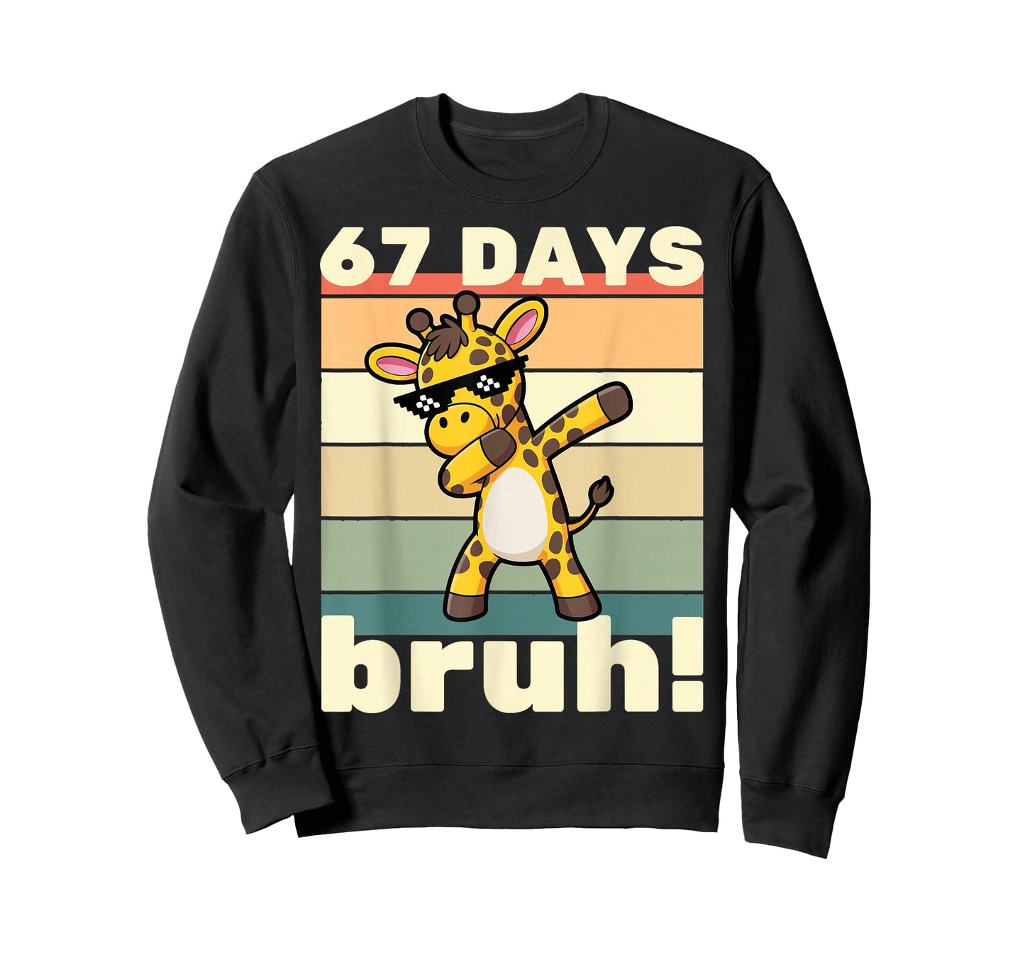 67 Days of School Bruh Funny Meme Boys Kids Dabbing Giraffe T-Shirt