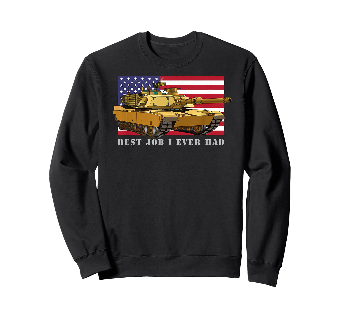 M1A2 Abrams Tank Tanker Best Job I Ever Had American Flag T-Shirt
