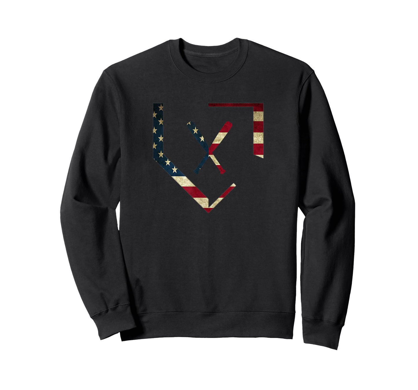 Home Plate Baseball Bats American Flag T-Shirt Baseballin T-Shirt