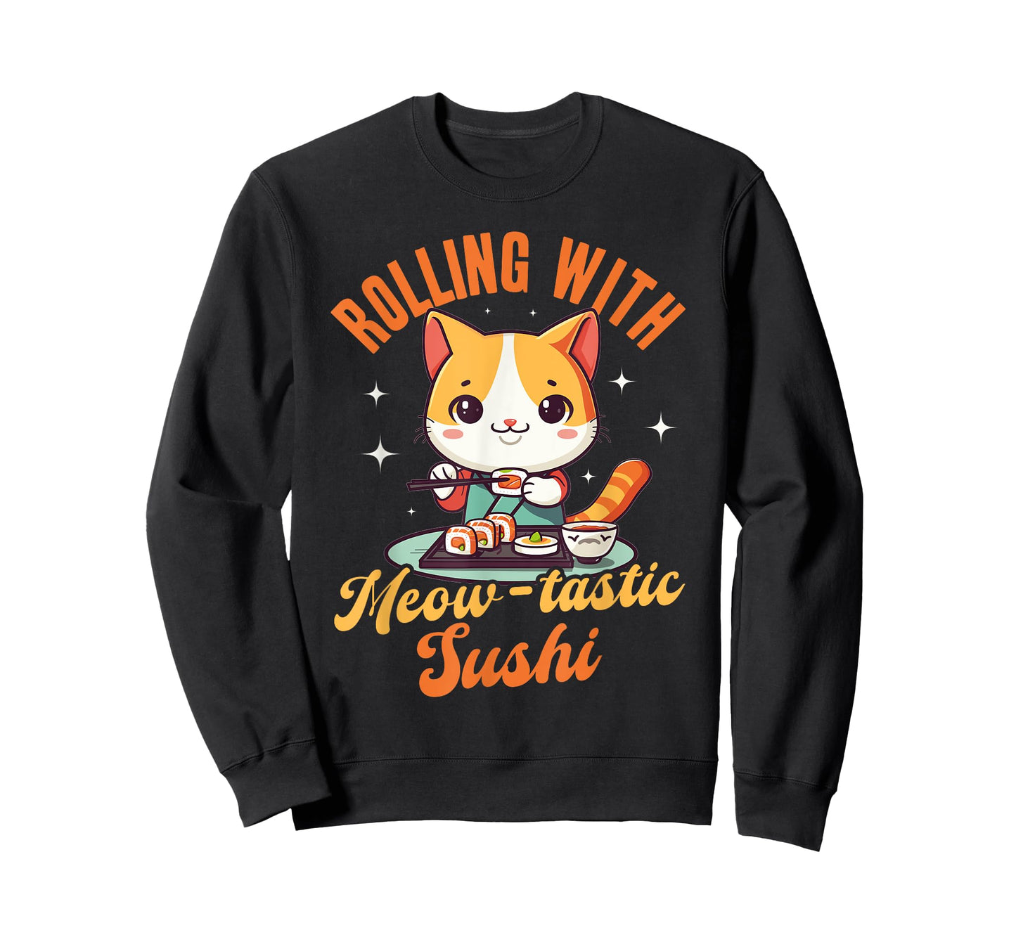 Sushi Roll Cat Neko Japanese Food Anime Kawaii T-Shirt for Men Women Kids