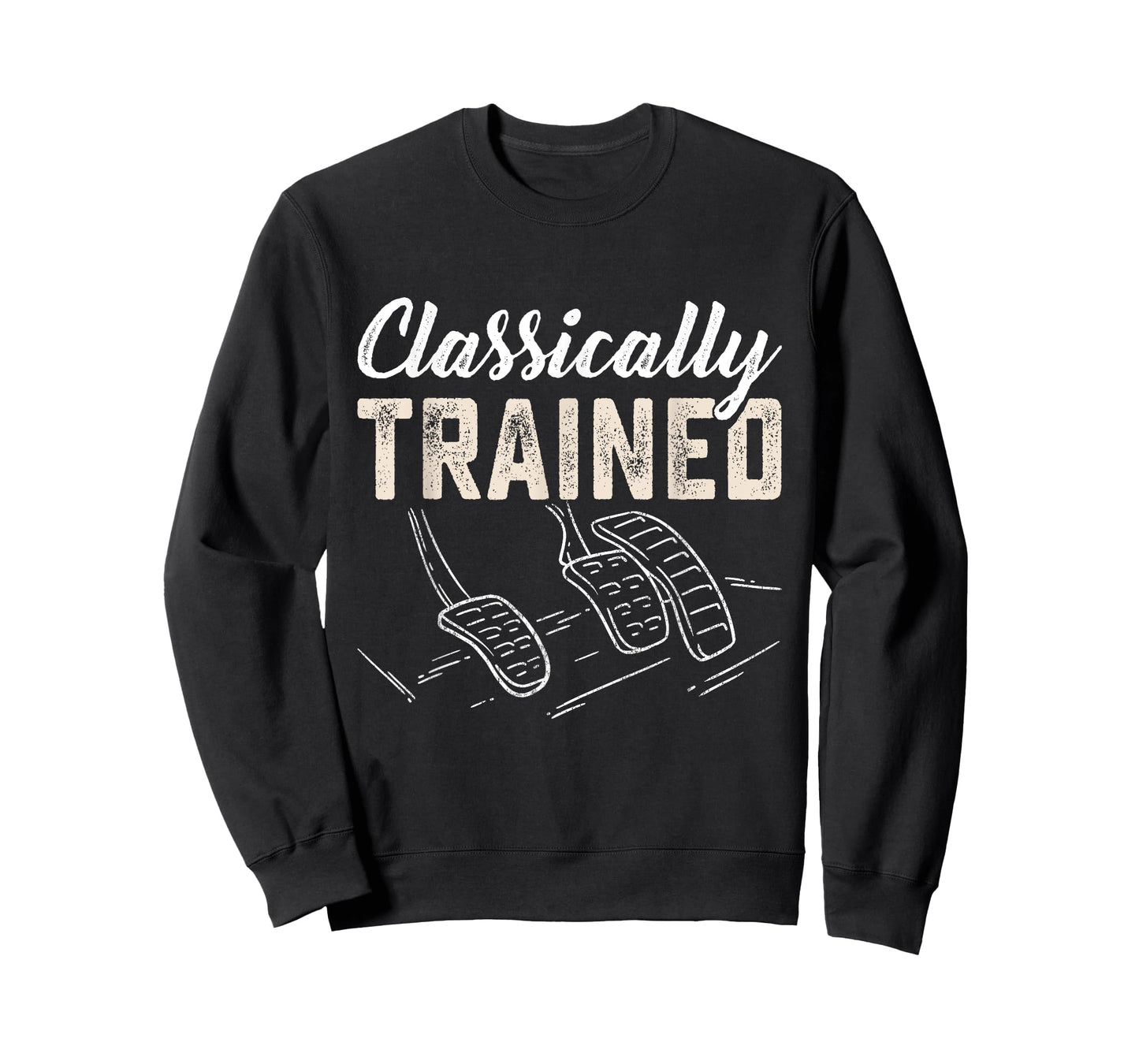 Classically Trained Retro Racing Three Pedals Manual Car Guy T-Shirt