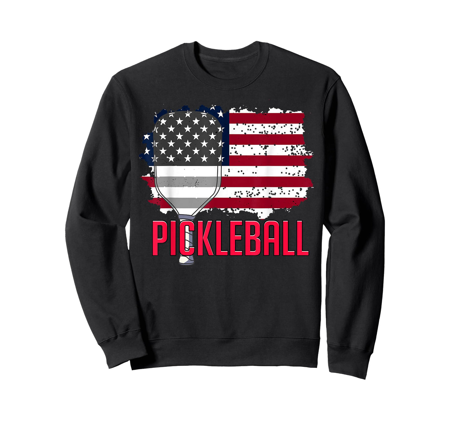 US American Flag Pickleball Lover Player Paddle Men Women T-Shirt