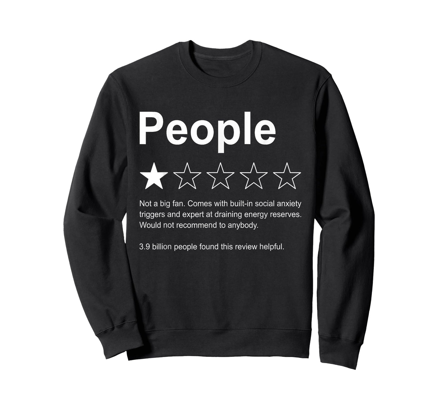 People One Star Rating Would Not Recommend Funny Introverts T-Shirt