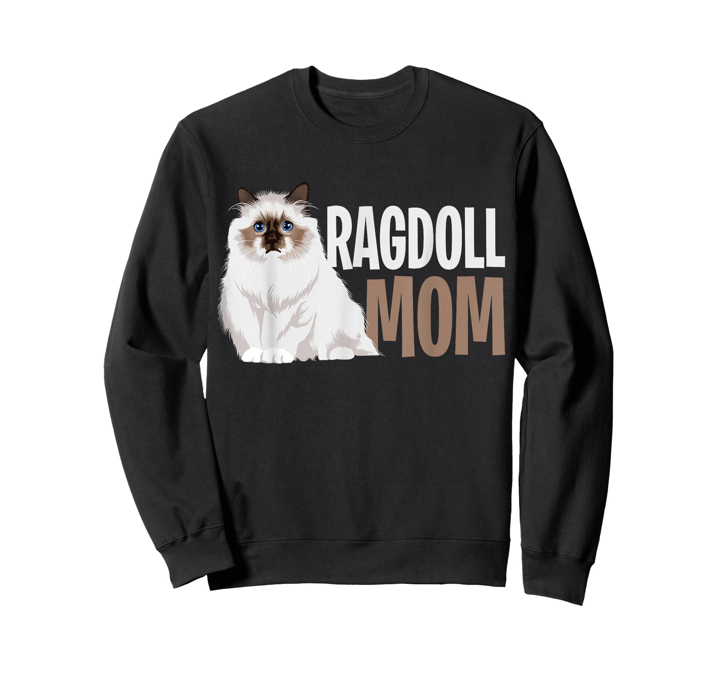 Ragdoll Cat Mom Funny Cat Owner Lovers T-Shirt,Black,Small