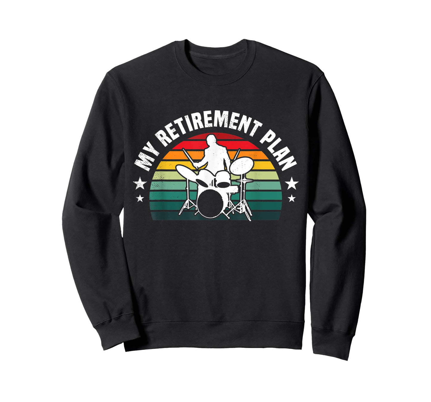 Drummer musician retirement plan retro sunset art T-Shirt