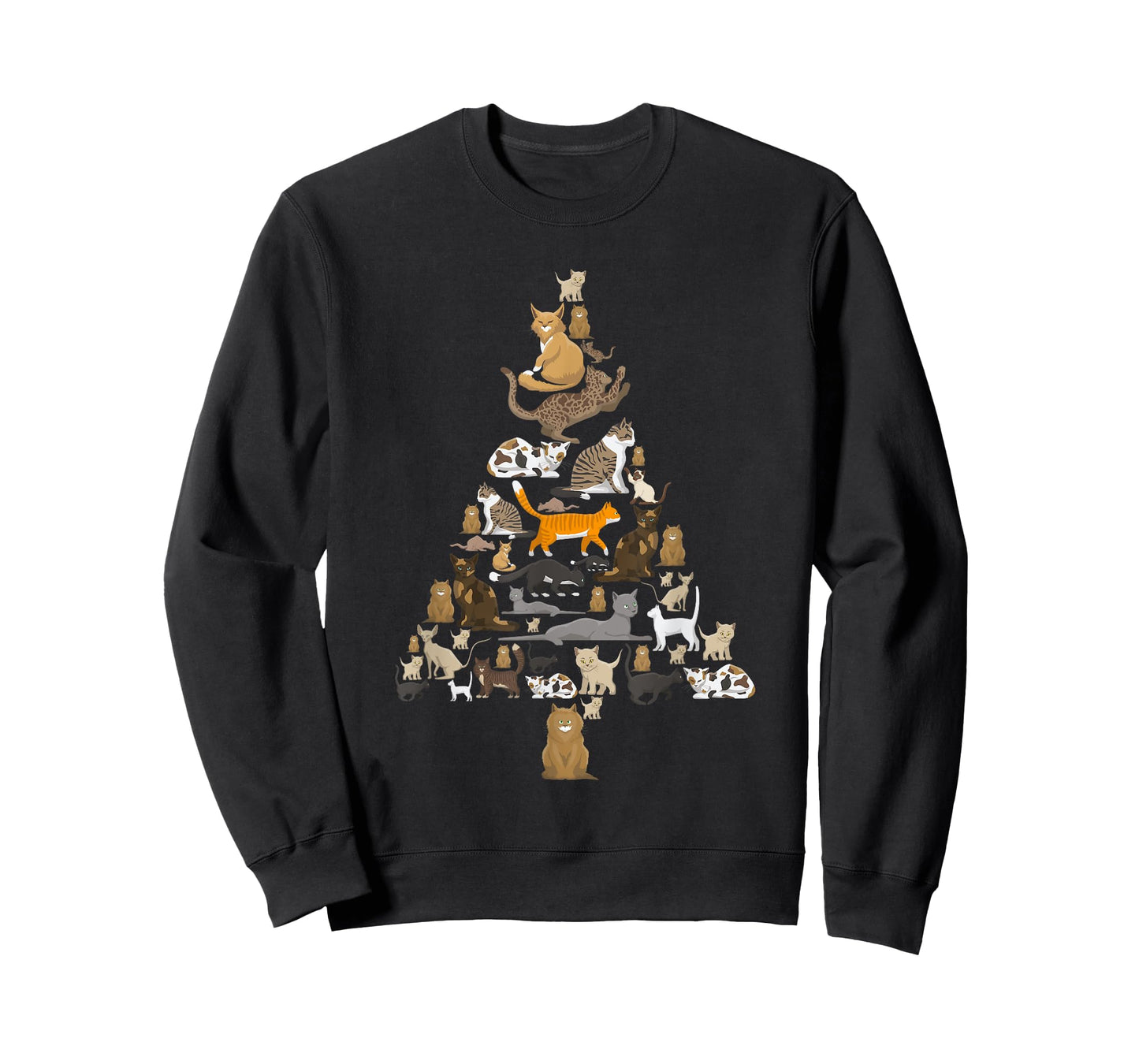 Funny Cats Christmas Tree Pet Kitten Owner Xmas Women Men T-Shirt