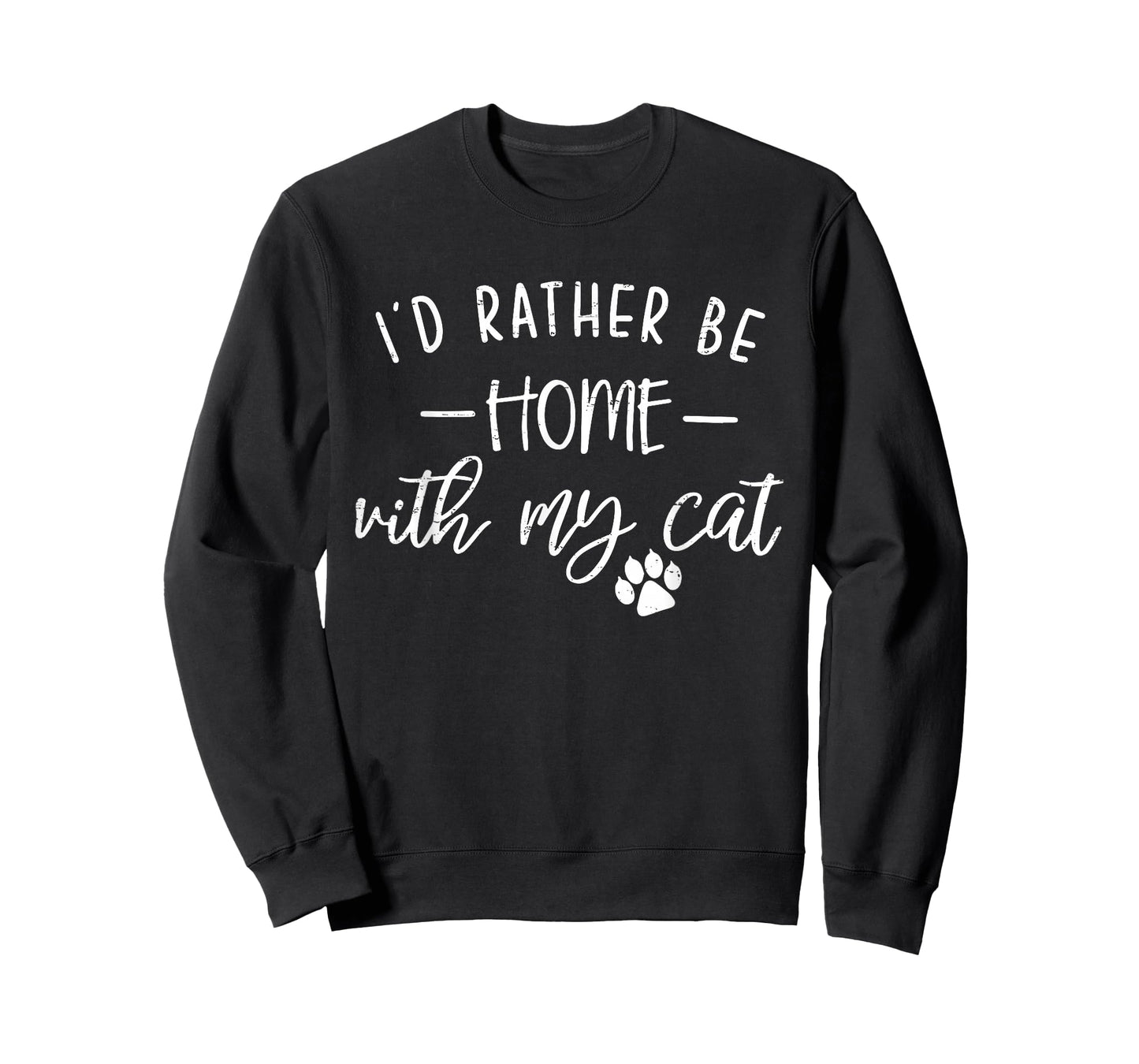 Vintage Retro I'd Rather be Home with My Cat Funny T-Shirt