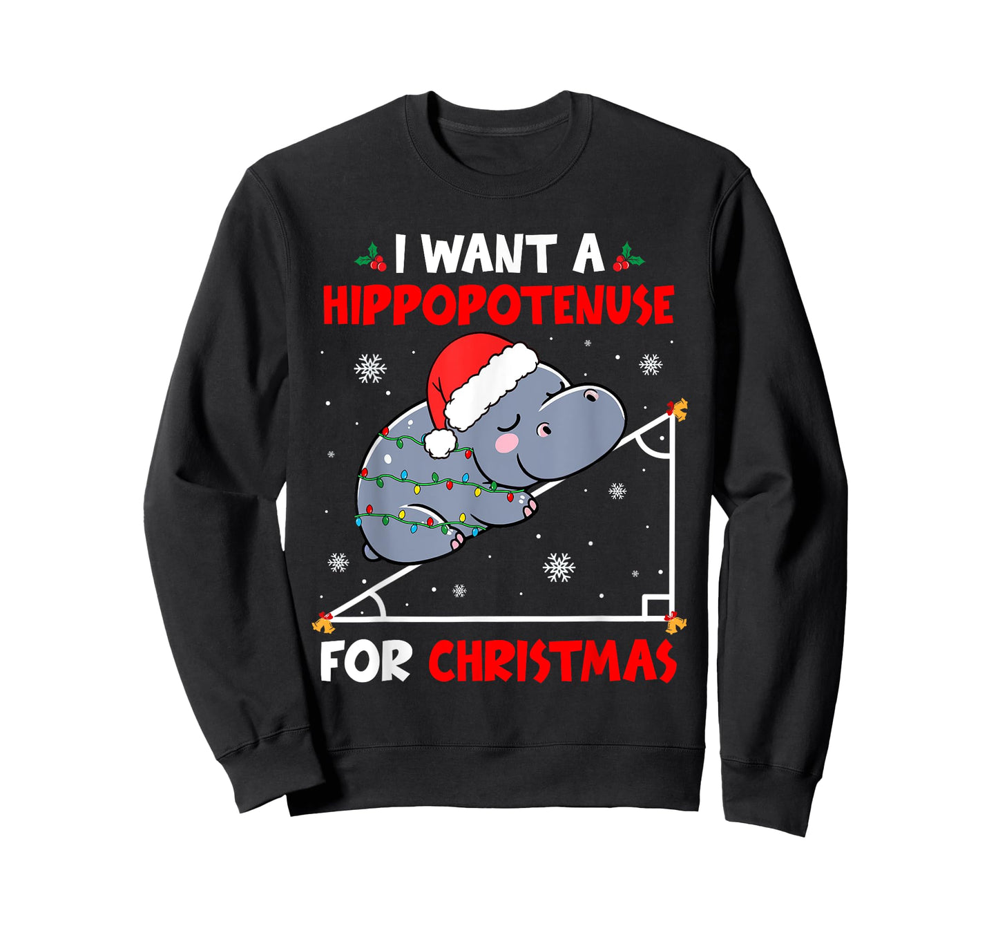 A Hippopotamus For Xmas Hypotenuse Math Teacher Students T-Shirt