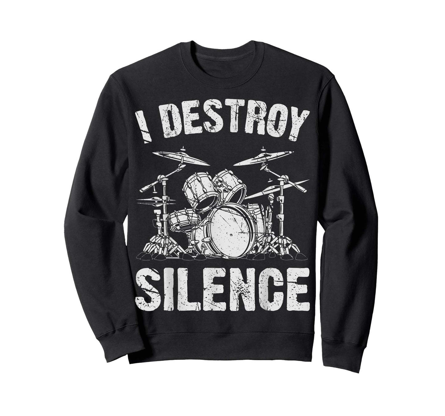 Drummer I Destroy Silence Drumming Vintage Drumset Drum Set T-Shirt