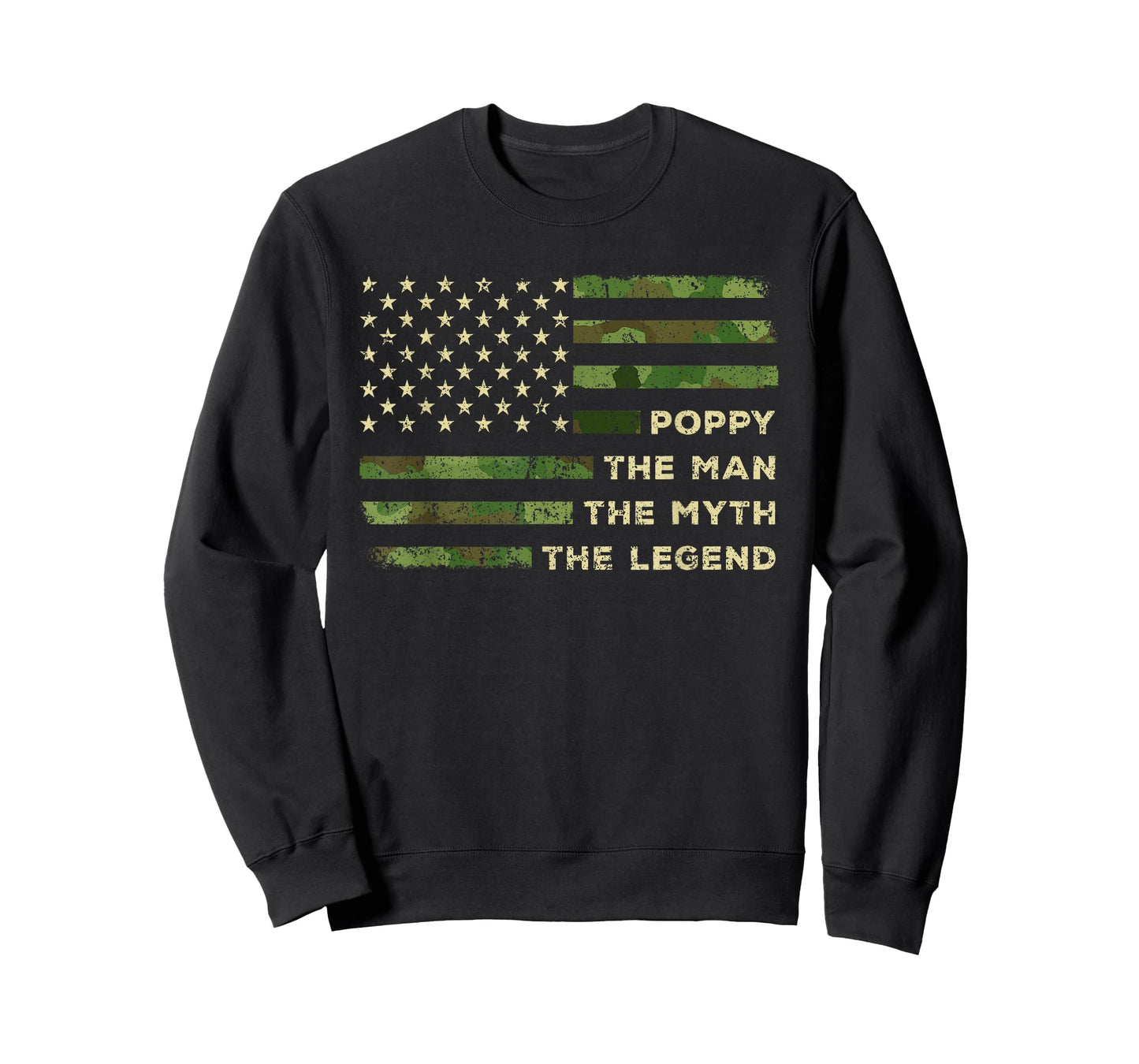Poppy The Man The Myth The Legend Camo US Flag Father's Day T-Shirt