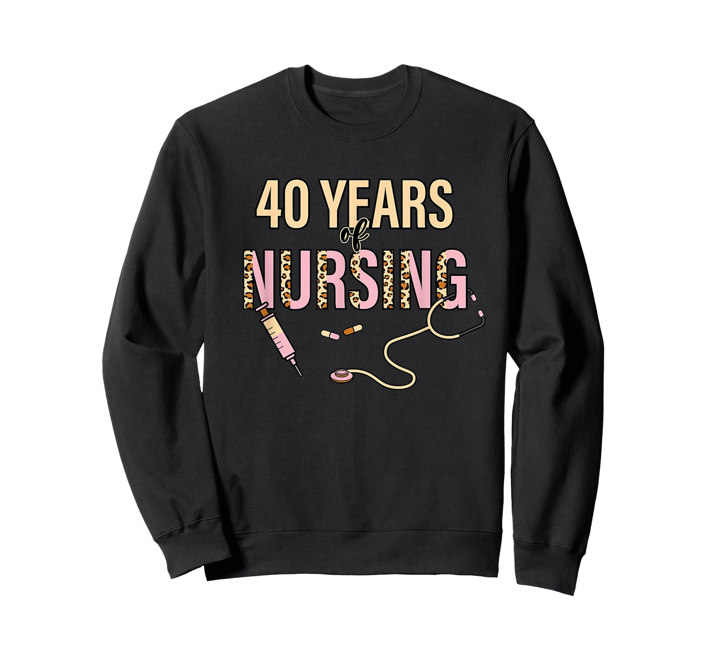 40 Years of Nursing 40th Nurse Anniversary Leopard Print T-Shirt