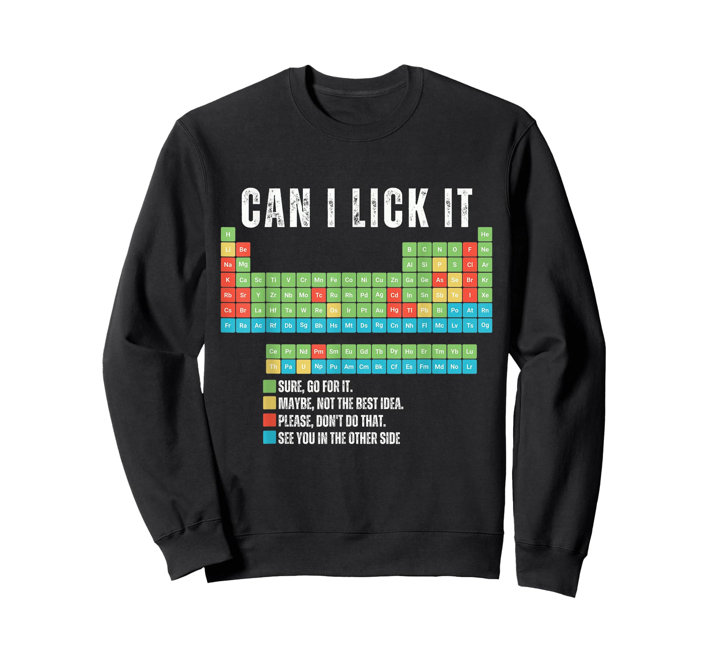 Can I Lick It Tee Funny Periodic Table of Elements Science T-Shirt