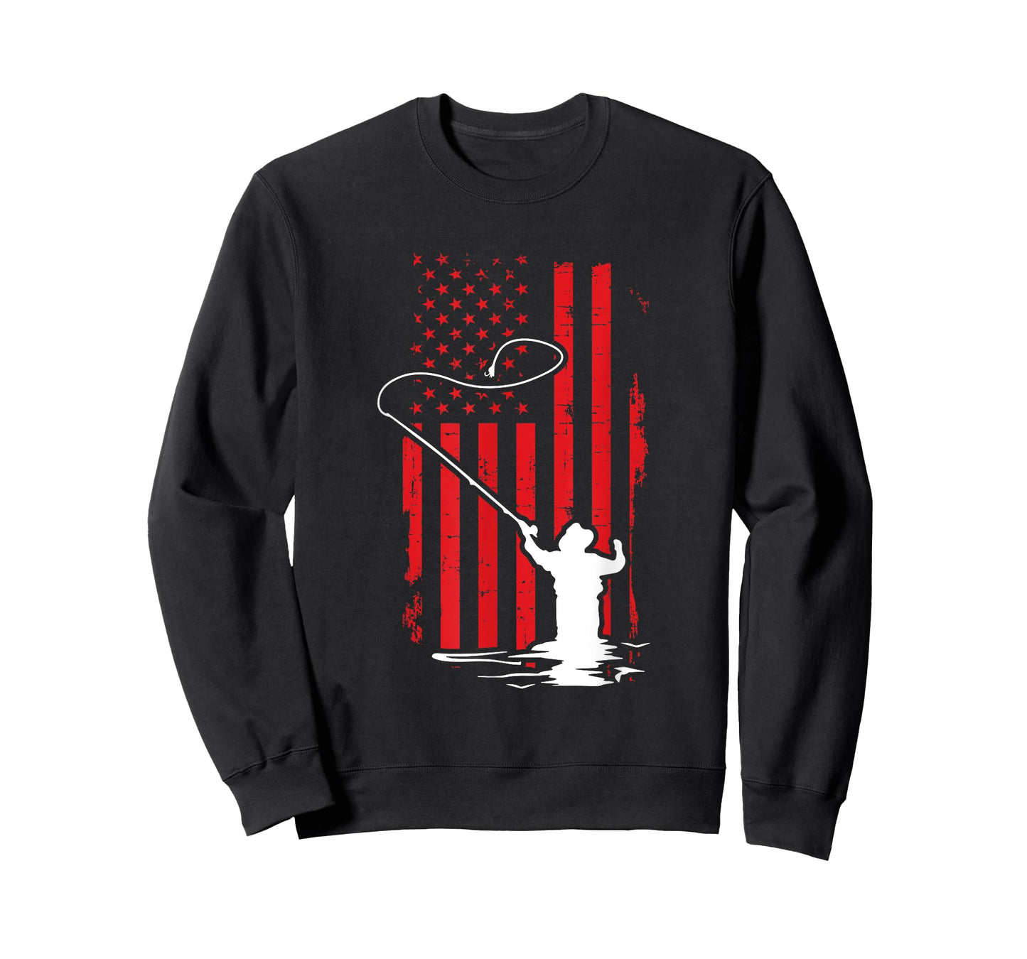 Retro American Flag Fly Fishing Gift Trout Fishing Gift Men T-Shirt