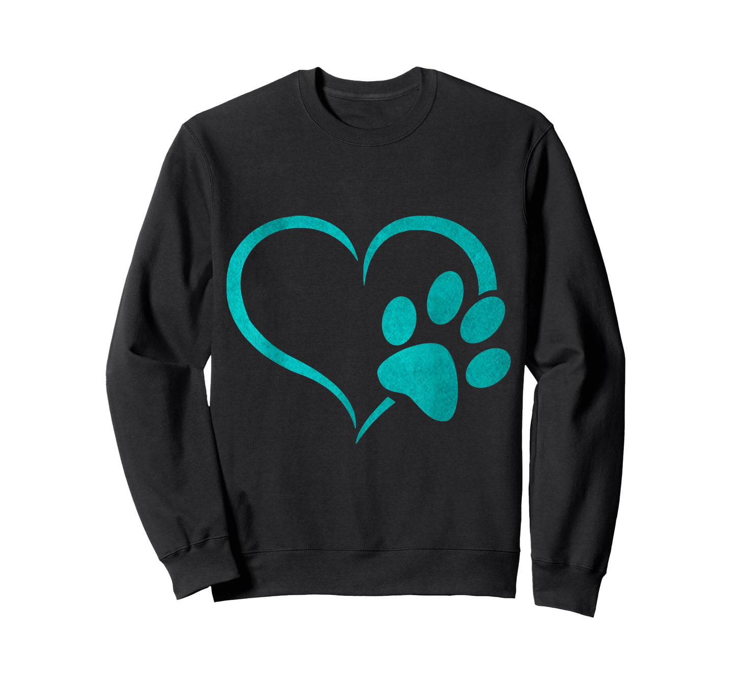 vintage Teal Dog Paw Print heart For Dogs Lover T-Shirt