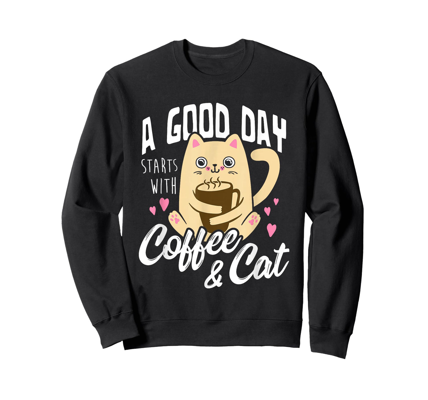 Cat & Coffee Mug - Funny Cat Lover Gift T-Shirt for Men Women