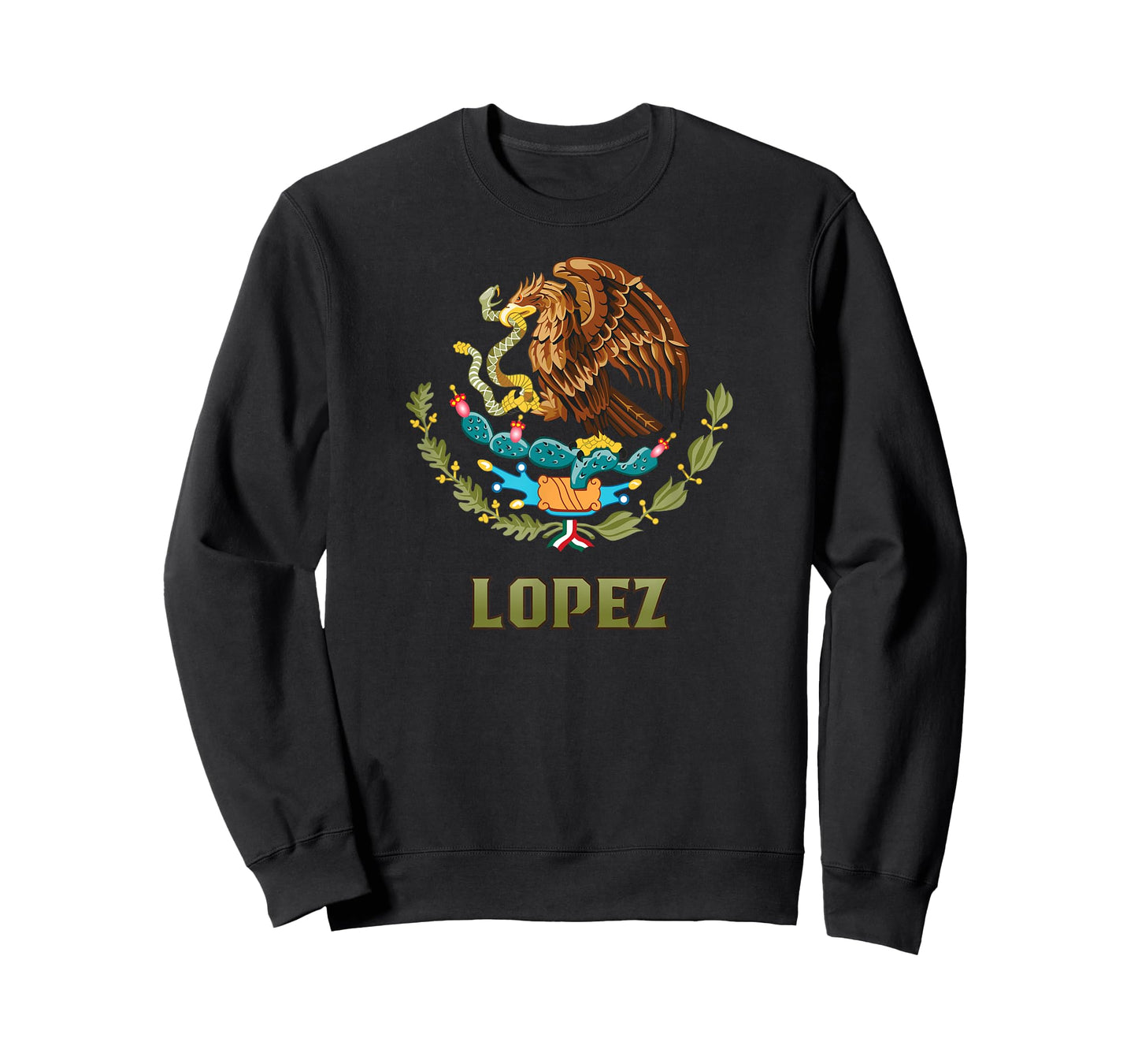 Lopez Nombre Last Name Mexican Flag Mexico Emblem T-Shirt