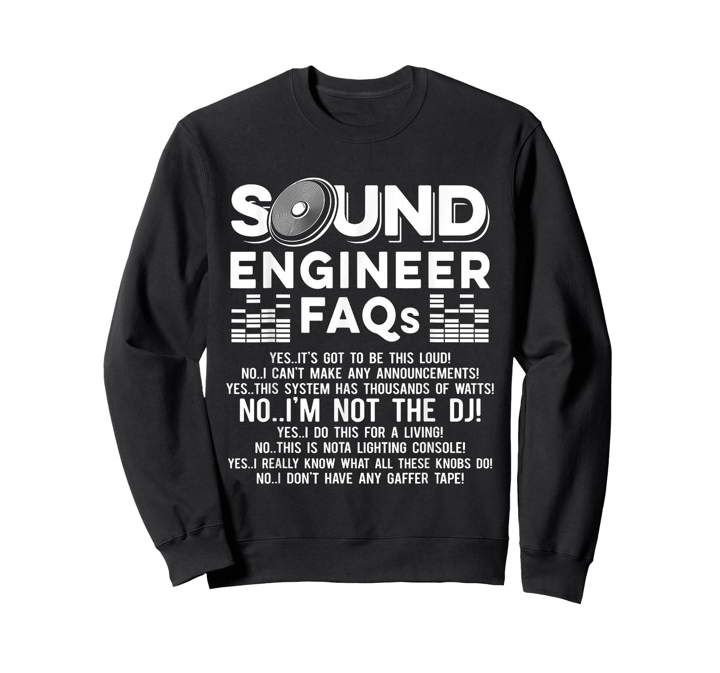 Studio Audio Engineer FAQ Not the DJ Sound Guy Tech T-Shirt