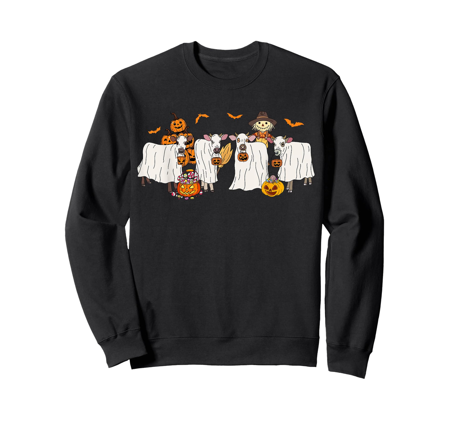 Cow Dressed As Ghost Farm Animal Halloween Costume T-Shirt