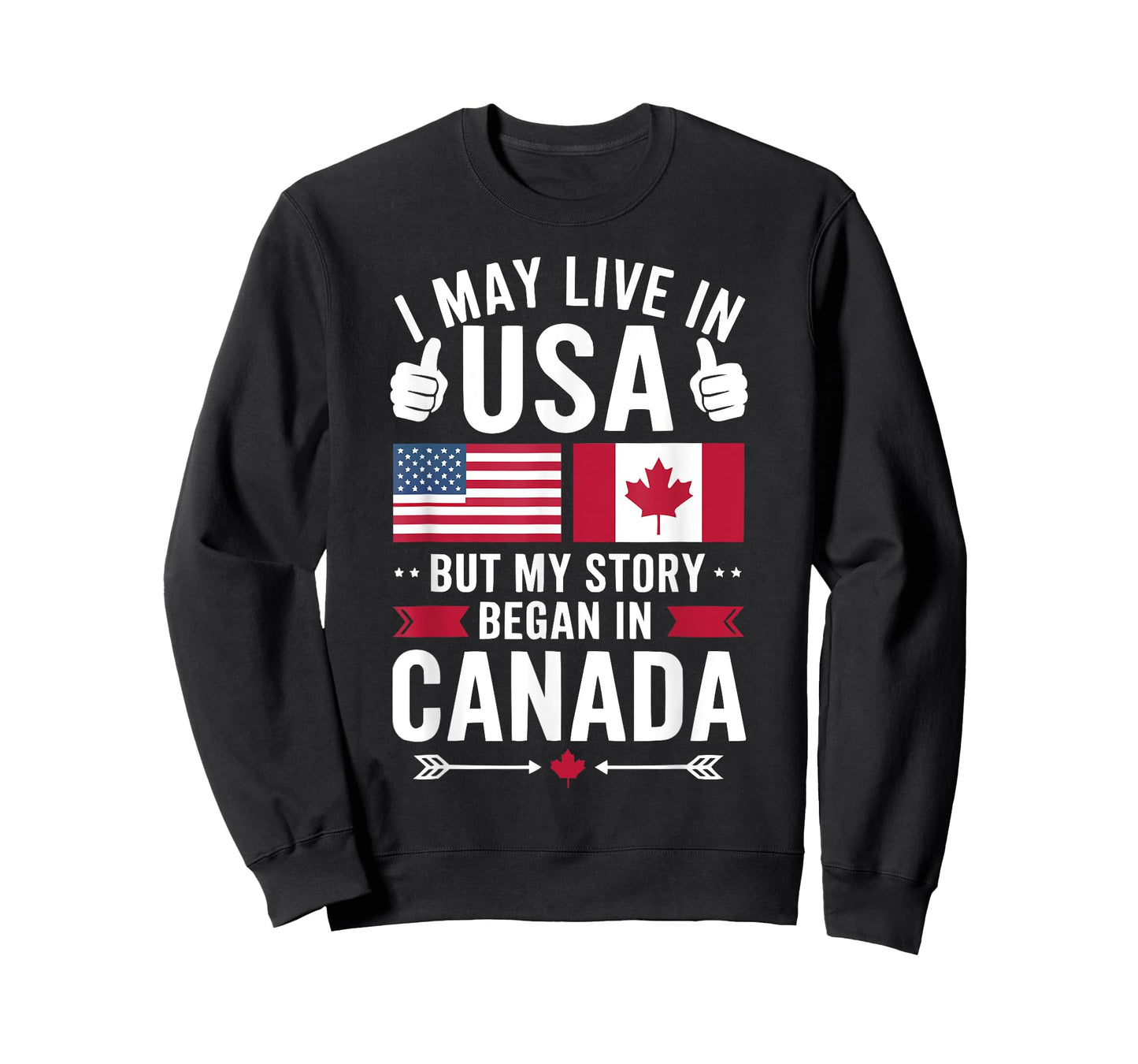 Half American Half Canadian USA Flag Canada America T-Shirt