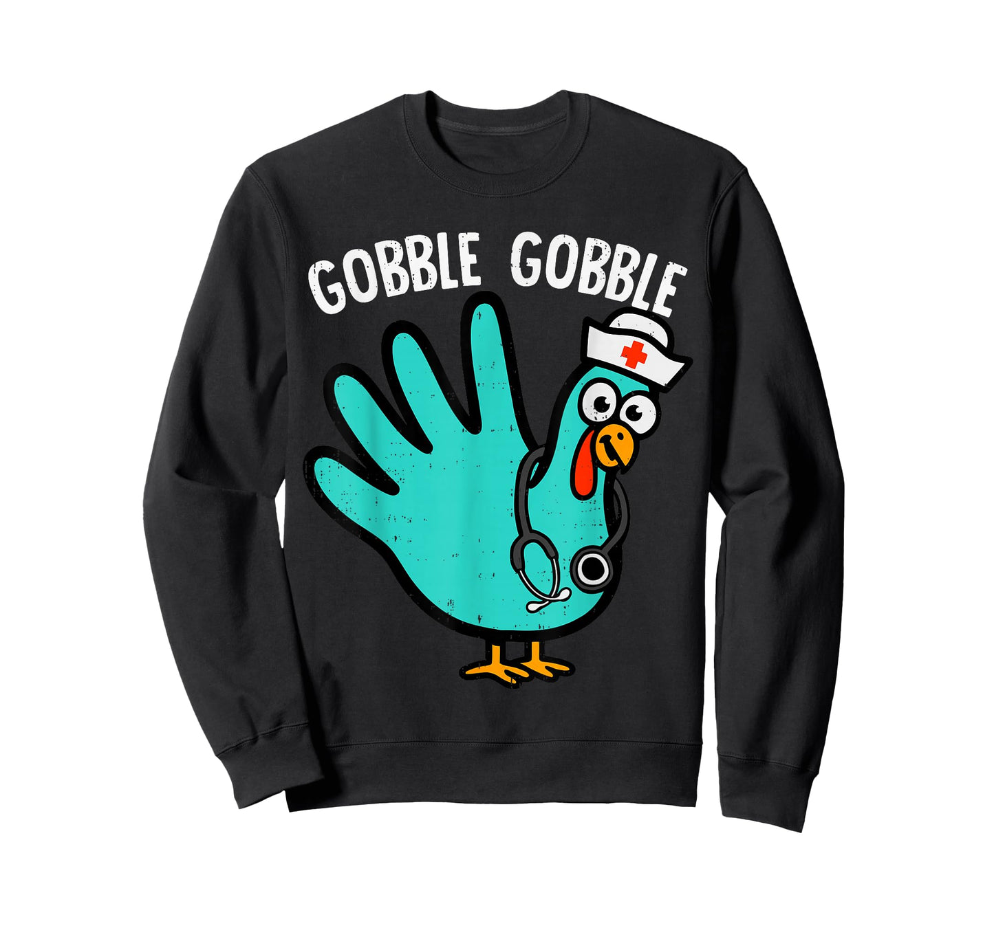 Cute Turkey Glove Nurse Thanksgiving Scrub Top RN ICU ER T-Shirt