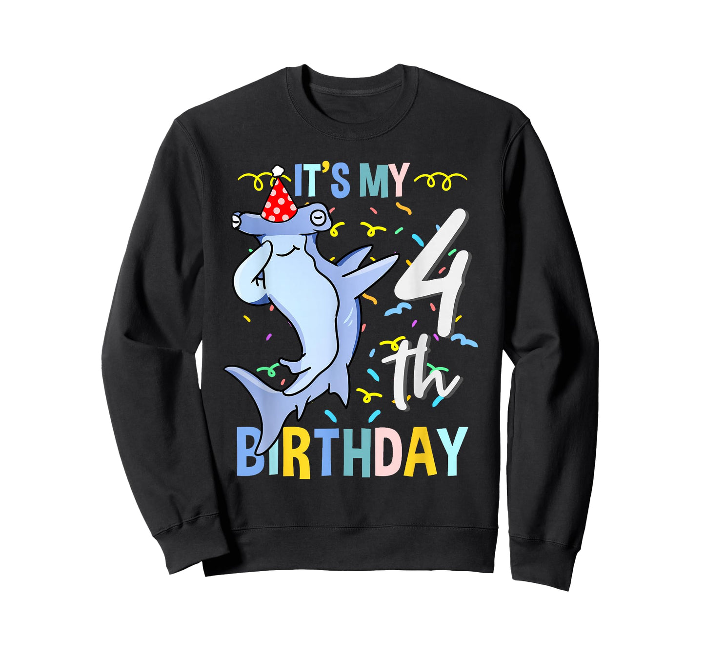 Its My 4th Birthday Dabbing Hammerhead Shark T-Shirt