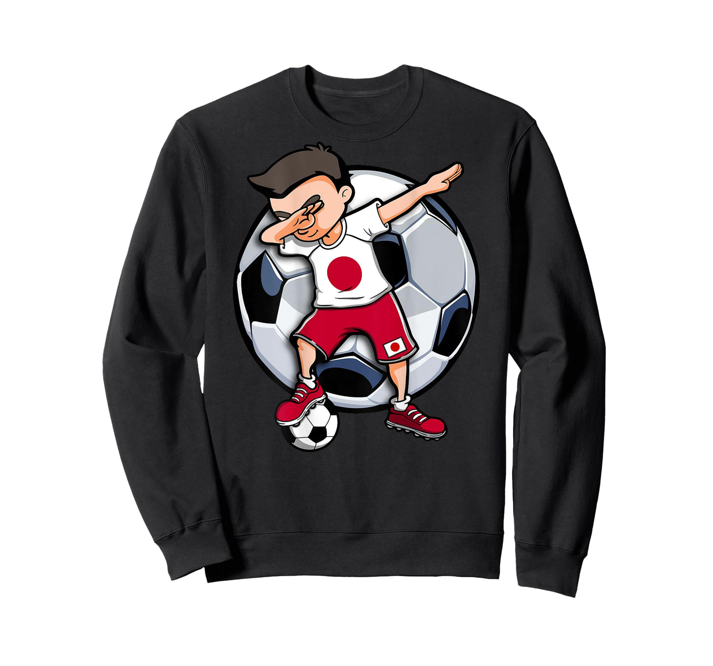Dabbing Soccer Boy Japan Football Fans Jersey Japanese Flag T-Shirt