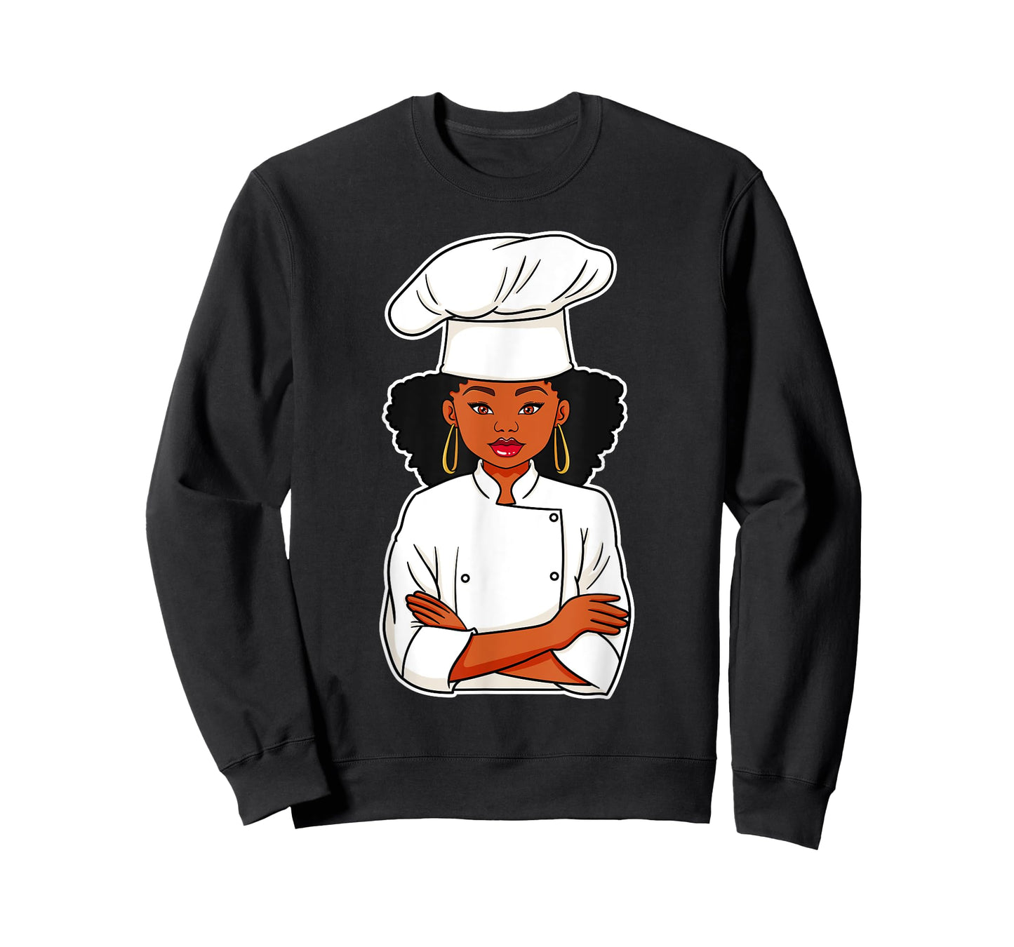 Chef African American Black Woman Afro Hair Cook Culinarian T-Shirt